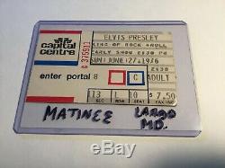 Elvis Concert Ticket Stub Largo Maryland 1976 MATINEE