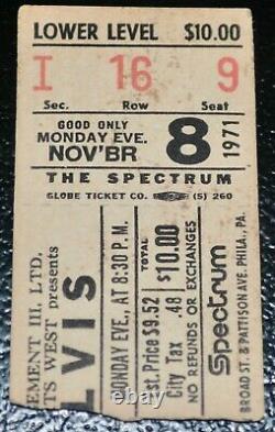 Elvis Concert Ticket Stub The Spectrum Philadelphia November 8 1971