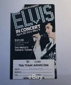 Elvis Lake Tahoe Concert Ticket Stub 1976 RARE