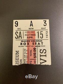 Elvis On Tour 1972 Concert Ticket Stub Macon Rare Matinee