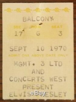 Elvis Presley-1970 RARE Concert Ticket Stub (St. Louis-Kiel Auditorium)