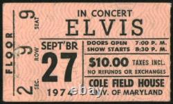 Elvis Presley-1974 RARE Concert Ticket Stub (College Park, MD-Cole Field House)
