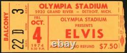 Elvis Presley-1974 RARE Concert Ticket Stub (Detroit-Olympia Stadium)