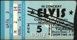 Elvis Presley-1976 Concert Ticket Stub-Fayetteville, NC-Cumberland County Arena