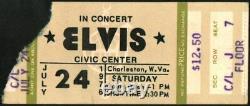 Elvis Presley-1976 RARE Concert Ticket Stub (Charleston, WV-Civic Center)