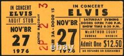 Elvis Presley-1976 RARE Concert Ticket Stub (Eugene, Oregon-McArthur Court)