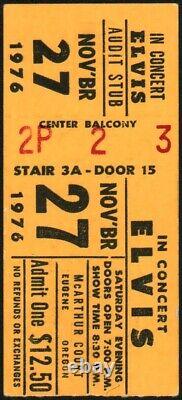 Elvis Presley-1976 RARE Concert Ticket Stub (Eugene, Oregon-McArthur Court)