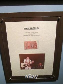 Elvis Presley 1977 ORIGINAL CONCERT TICKET STUB FRAMED WITH PHOTO