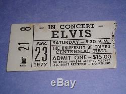 Elvis Presley 1977 Original Concert Ticket Stub Toledo Ohio April 23 1977 USA