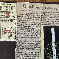 Elvis Presley 6/27/74 Indiana University Concert Ticket Stub +folio + Article E2