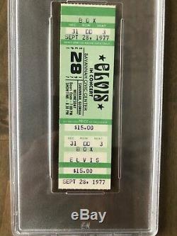 Elvis Presley 9/28/77 Savannah, GA Concert Ticket Stub Posthumous PSA Mint 9