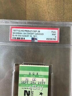 Elvis Presley 9/28/77 Savannah, GA Concert Ticket Stub Posthumous PSA Mint 9