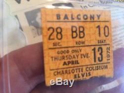 Elvis Presley April 13 1972 Charlotte NC Concert ticket stub Used Handkerchief