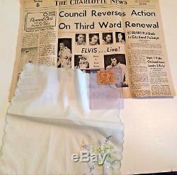 Elvis Presley April 13 1972 Charlotte NC Concert ticket stub Used Handkerchief