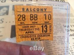Elvis Presley April 13 1972 Charlotte NC Concert ticket stub Used Handkerchief