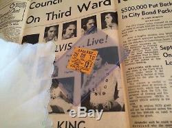 Elvis Presley April 13 1972 Charlotte NC Concert ticket stub Used Handkerchief