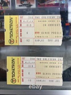 Elvis Presley Concert 2 Ticket Stub The Coliseum July 10 1975 Authentic Real