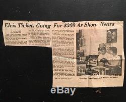 Elvis Presley Concert 3 Consecutive Ticket Stub + News Paper Clippings Vintage