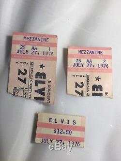 Elvis Presley Concert Scarf Ticket Stubs Lot July 27, 1976 Syracuse NY