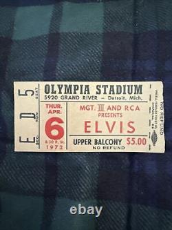 Elvis Presley Concert Ticket Stub April 6, 1972 Olympia Stadium Detroit Mich