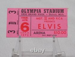 Elvis Presley Concert Ticket Stub April 6, 1972 Olympia Stadium Detroit Mich