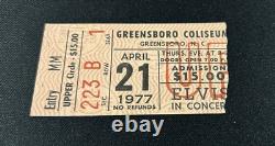 Elvis Presley Concert Ticket Stub Greensboro NC 1977 RARE! Final Concert In NC