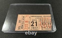 Elvis Presley Concert Ticket Stub Greensboro NC 1977 RARE! Final Concert In NC