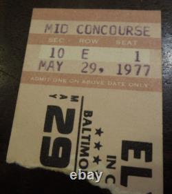 Elvis Presley Concert Ticket Stub / May 1977 Baltimore Civic Center Maryland