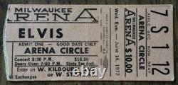Elvis Presley Concert Ticket Stub Milwaukee Arena Wed. June 14 1972 Milw. Wis