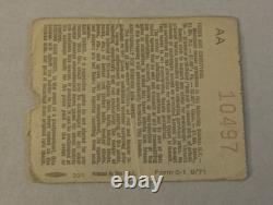 Elvis Presley Concert Ticket Stub -November 11,1971 Cincinnati Gardens Ohio