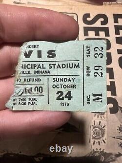 Elvis Presley Concert Ticket Stub Robert's Stadium, Evansville, Indiana 1976