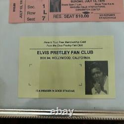 Elvis Presley Framed Concert Ticket Fan Club And Postcard
