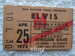 Elvis Presley Original 1973 CONCERT TICKET Stub Fresno, CA EX++