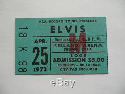 Elvis Presley Original 1973 CONCERT TICKET Stub Fresno, CA EX++