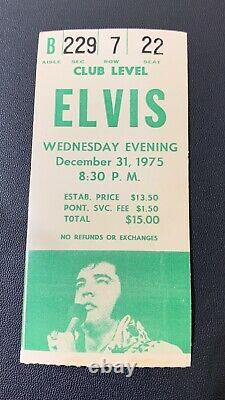 Elvis Presley Original Concert Ticket Stub Pontiac, MI December 31, 1975 NYE