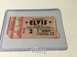 Elvis Presley Original Concert Ticket Stub Roanoke VA August 2, 1976