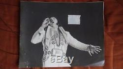 Elvis Presley Rare Black and White Concert Photo 1977 11x14 and Ticket Stub