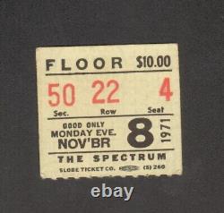 Elvis Presley Rare Original Concert Ticket Stub Nov 8 1971 Philadelphia Spectrum