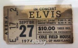 Elvis Presley Sept 27, 1974 Concert Ticket Stub Cole Field House Univ Of MD
