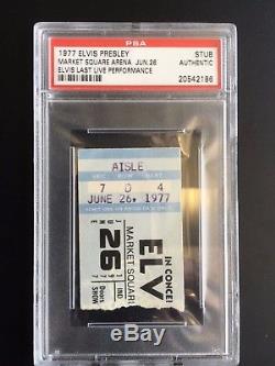 Elvis Presley Ticket Stub 1977 / From His Very Last Concert / Psa Dna Coa