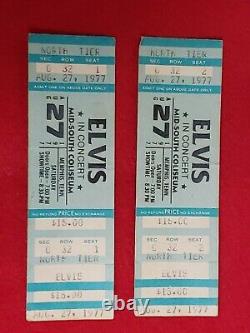 Elvis Presley Unused tickets stub from Aug 27 1977 concert that never happened