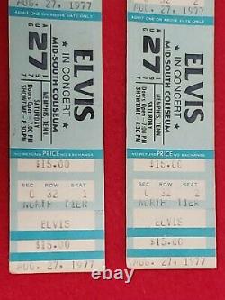 Elvis Presley Unused tickets stub from Aug 27 1977 concert that never happened