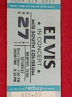 Elvis Presley Unused tickets stub from Aug 27 1977 concert that never happened