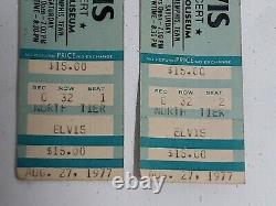 Elvis Presley Unused tickets stub from Aug 27 1977 concert that never happened