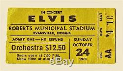 Elvis Presley Vintage Concert Ticket Stub/photo Evansville, In Oct 24, 1976