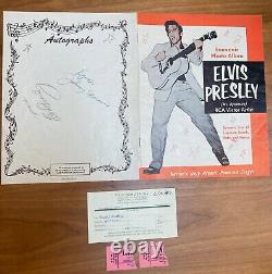 Elvis Presley signed 1956 concert program, with original ticket stubs, Rare