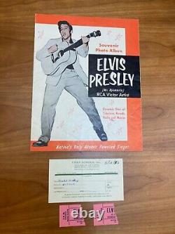 Elvis Presley signed 1956 concert program, with original ticket stubs, Rare