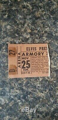 Elvis Presley ticket stub Nov 25 1956 concert at the armory Louisville Kentucky
