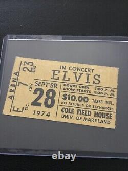Elvis September 28, 1974 Maryland Concert Ticket Stub / Direct From Memphis