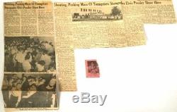 Elvis Tampa 1956 Concert Ticket Stub With Amazing Newspaper Article Rare